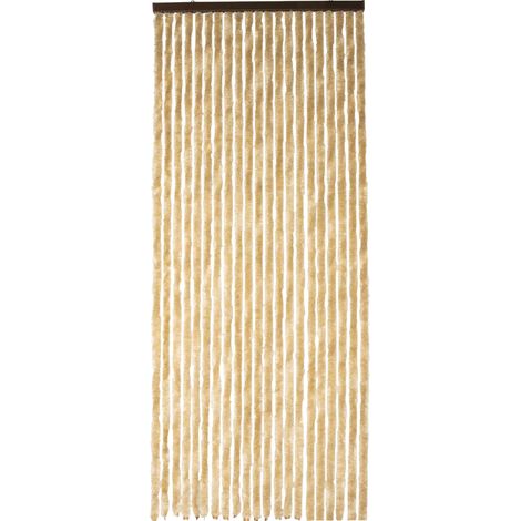 Werka Pro – Rideau chenille beige uni 90 x 220 cm – Fibre polypropylène – Traitement anti UV – Fixation avec anneaux de suspension - PRO 90 X