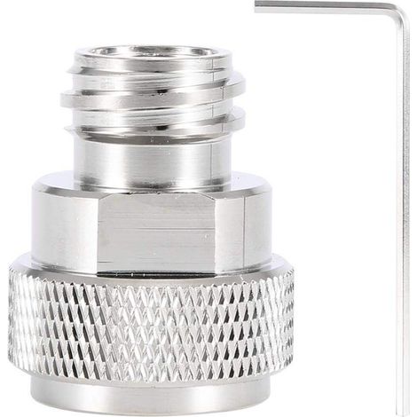 Adaptateur recharge cylindre CO2 – laiton – conversion réservoir – machine à café / soda – argent – 2 couleurs