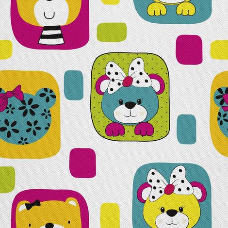 Tela decorativa Oxford para exteriores - Estampado de ositos de peluche y cuadrados I DX635 (1/5)