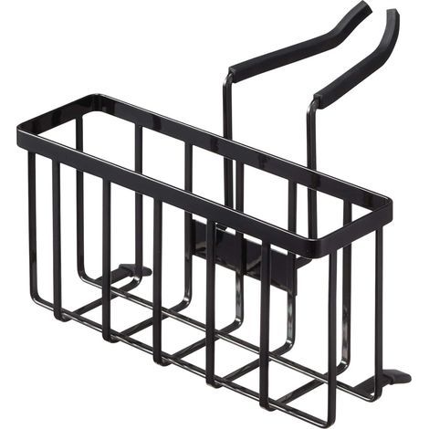Porte-éponge suspendu pour robinet Home Tower, en métal avec protection en silicone - Acier - Noir (1/5)