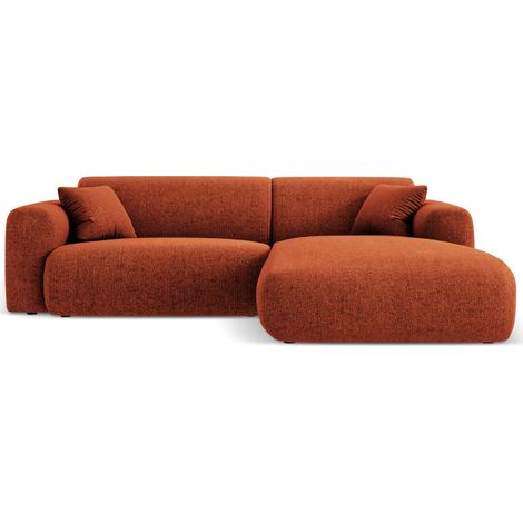 Canapé d'angle droit 4 places en chenille terracotta (1/5)