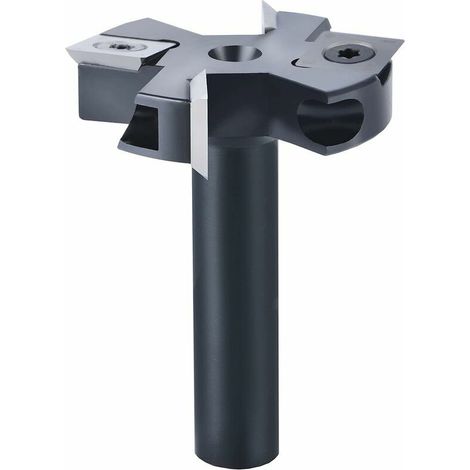 12 mm Schaft, 45 mm Schnittdurchmesser, Planfräser mit 2 + 2 Einsätzen, Holzfräser, Hobelfräser, Oberflächenfräser (1/5)