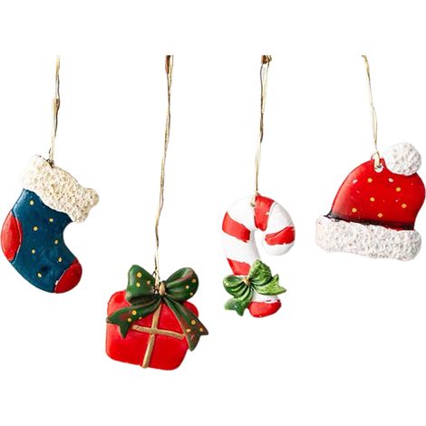 Mini lutin en résine pour canne de Noël, pendentif décoratif, joli sac cadeau, accessoires mignons et charme jouet. (1/5)