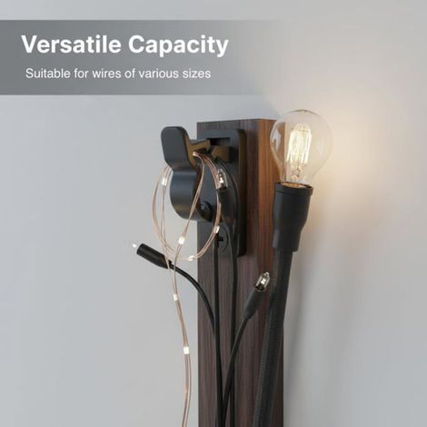 Lot de 60 crochets guirlande guinguette extérieure - Clips visser câbles lumières LED - Résistants terrasse jardin pergola clôture (1/4)