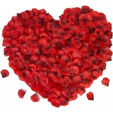 pétales de rose artificiels rouges forme et couleur (1/5)