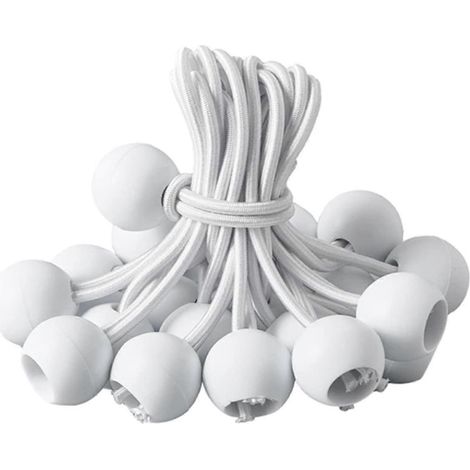 Lot de 50 boules élastiques noires, élastiques robustes pour bâche