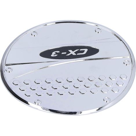 Jante de réservoir de carburant chromée, couvercle de bouchon de gaz décoratif, remplacement pour Mazda CX-3 2016-2018, garniture de capuchon en chrome, pièce auto élégante. (1/4)