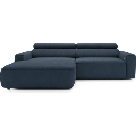 Selsey Fando - Canapé d'angle - 252 cm - velours bleu (1/5)