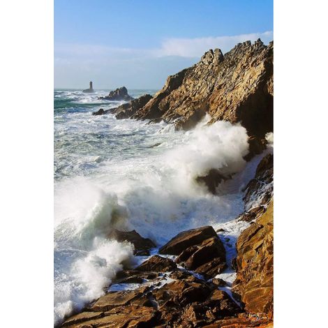 Tableau sur toile Pointe du Raz 45x65 cm - Impression sur Toile Murale Décorative - Image imprimée en HD sur Toile - Toile sur Châssis en Bois FSC - Fabriqué en France (1/5)