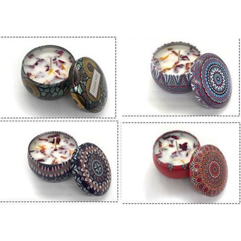 Ensemble de bougies parfumées aux senteurs de rose, lavande, citron et cacao. Bougie d'aromathérapie portable pour la méditation et le massage.