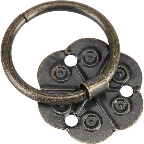 Lot de 20 poignées de meubles en fer, anneaux de porte et de tiroir pour armoires, bureaux et bureaux, décoration intérieure, 2 x 2 cm (1/5)