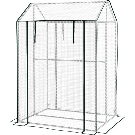 Serra da Giardino 2 Zone Separate e Porte Avvolgibili 100x80x150cm Copertura in PE (1/5)