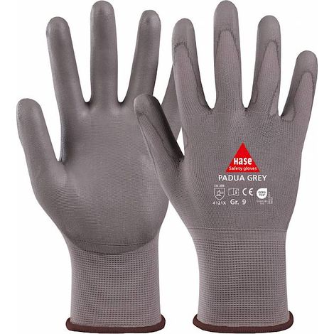 Hase Montagehandschuhe Padua Größe 9, Nylon grau 10 Stk (1/2)