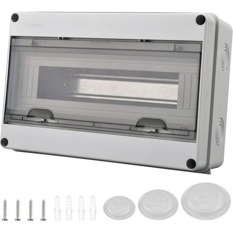 Coffret Electrique Etanche Exterieur IP65, 15 Modules, ABS de Surface en Plastique, Boite de Boitier Etanche Electrique Exterieur, Armoire de Contrôle (1/3)
