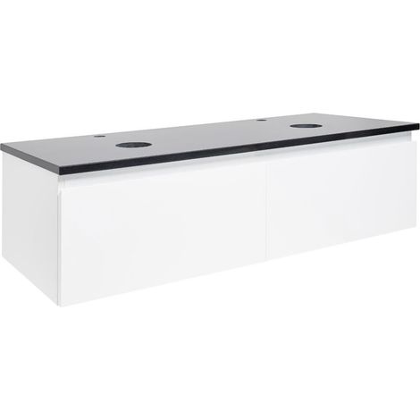 Meuble de salle de bains suspendu avec plan - SAT - B-WAY 1 - 119×30×45 - Blanc