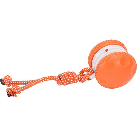 Jouet interactif pour chien orange à 2 vitesses, résistant aux mâchouillages, avec corde. (1/5)