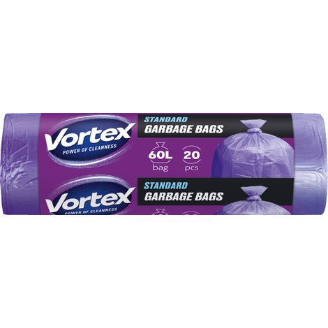 VORTEX Müllbeutel HDPE violett 60L 20 Stk Müllbeutel