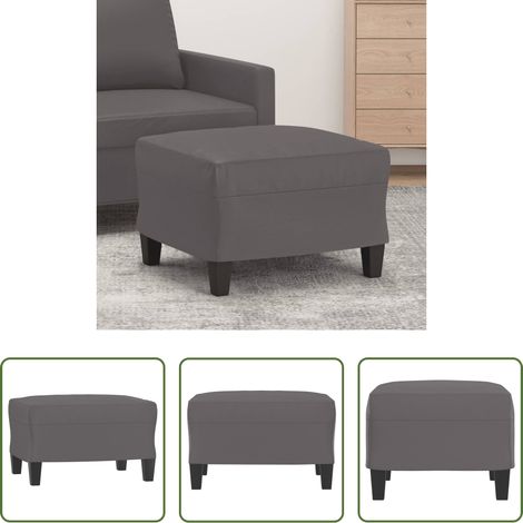 Repose-pied - Repose-pied Gris 60x50x41 cm Similicuir (1/5)