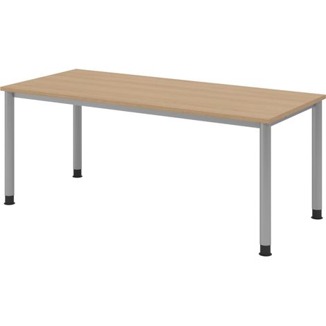 bümö Schreibtisch Serie-H Rechteck: 180 x 80 cm  Eiche