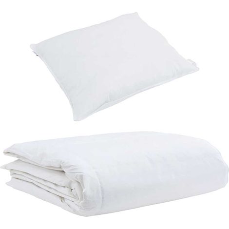 Couette avec Oreiller avec oreiller 2 pcs,Duvet Blanc Plume de canard CFW54270 (1/5)