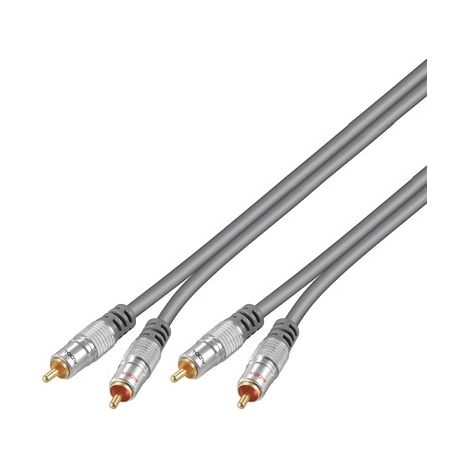 OEM Cavo Audio 2RCA M/M 2.5mt Alta qualita' Grigio Connettori placcati oro (1/2)