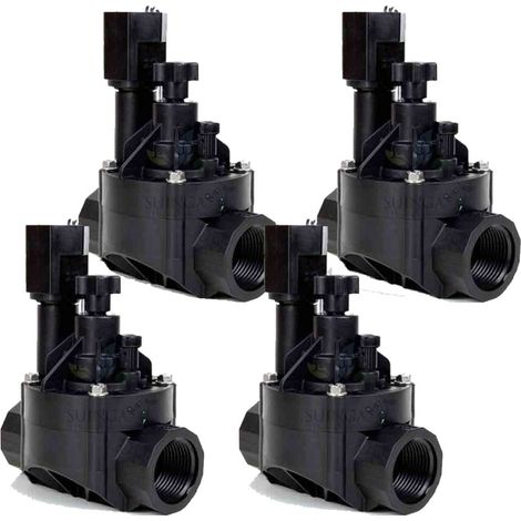 Lot de 4 Électrovanne d'arrosage Rain Bird 100HVF, 24V, 1'' avec régulateur de flux, pour les programmeurs électriques