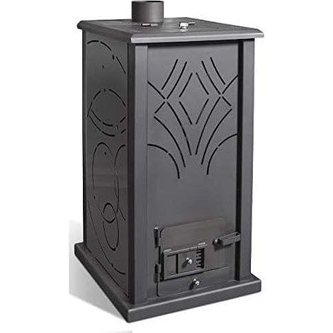 Joima – Poêle à granulés biomasse 10 kW – Fonctionne sans électricité – Sortie de fumée Ø 120 mm – Capacité réservoir 18 kg – Couleur grise - NOVA 10 KW (1/5)