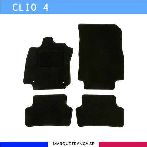 Tapis de voiture sur mesure pour Renault Clio 4 (2012-2019) – Lot de 4 pièces – Antidérapant AUTOGRIP® – Installation facile avec clips