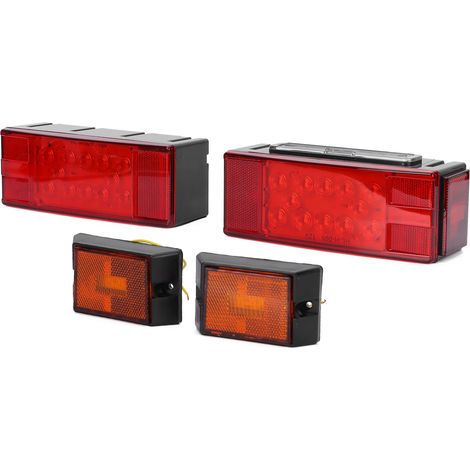 Kit de feu arrière LED 12V, éclairage de plaque, stop et feu latéral, étanche IP68 pour camion, pick-up, poids lourd et caravane (1/5)