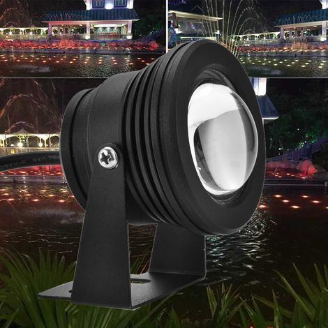 Projecteur LED RGB 12V 10W étanche pour aquarium, bassin, jardin, piscine et sous-marin, noir, éclairage subaquatique décoratif (1/5)