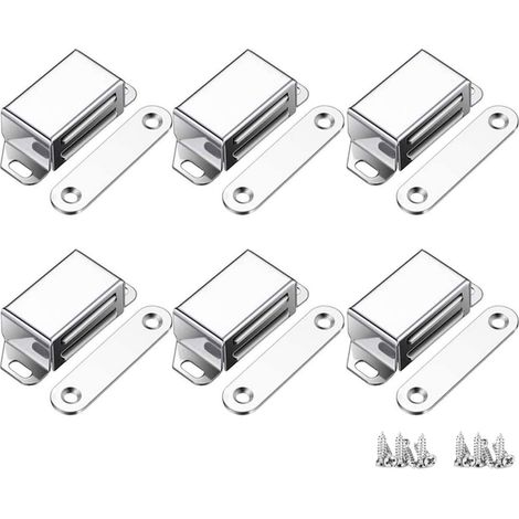 Serrure magnétique pour porte de placard et tiroir, aimant de porte en acier inoxydable avec gâche encastrée, serrure robuste en acier inoxydable 304.