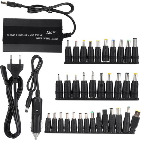 Adaptateur Secteur Universel 90W Voiture/Maison pour PC Portable, 34 Connecteurs DC (110‑240V) Prise EU (1/5)