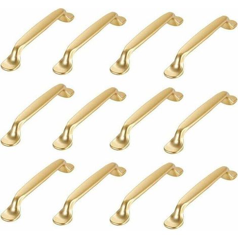 12 Pièces Poignée Meuble Doré Poignee de Meuble Cuisine Doré Poignées de Placard Tiroir Poignées de Placard Tiroir Chambre Doré Cuisine Armoire Porte Poignées Meubles de Cuisine avec Vis (1/4)
