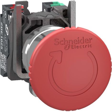 Arresto di emergenza Harmony XB4 O40 premi-ruota rosso 1NA+1NC push-in - XB4BS84455