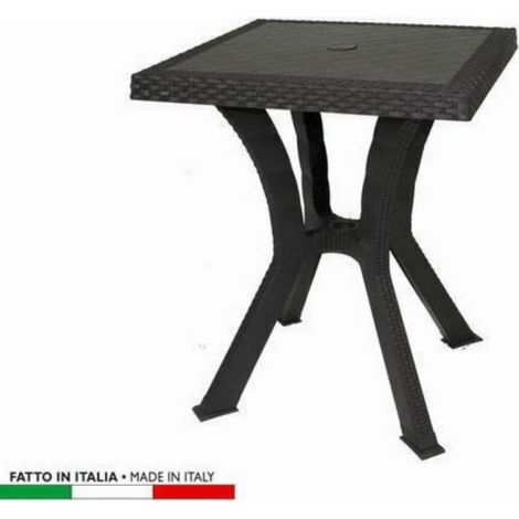 Mesa de exterior cuadrada Rigoletto Rattan Caffè 60 x 60 cm