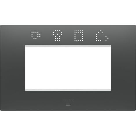 PLAQUE EGO SMART RECTANGULAIRE 4P NOIR GEWISS GW16004SDB