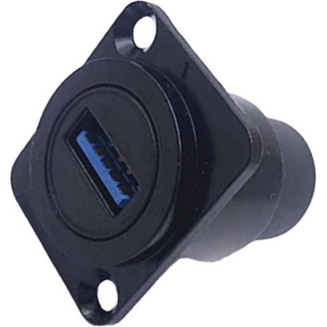 Connecteur USB 3.0 femelle-femelle pour montage sur panneau, transmission de données stable, type D, pour panneau d'armoire 86, boîtier noir (1/4)
