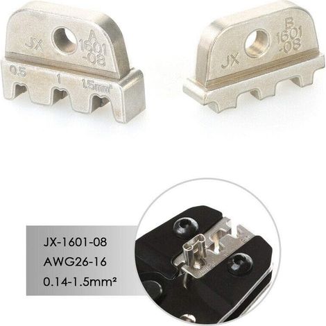 Mâchoires 26–16 AWG 0,14–1,5 mm² Mâchoire à sertir isolée pour pince à sertir (1/4)