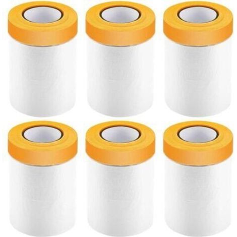 Bache de Protection Peinture, 6PCS Bache Peinture, Plastique Protection Peinture, Protection Sol Peinture, Film de Masquage avec Scotch Convient pour Meubles Anti Poussière Protection