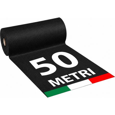 1mt x 50mt Passatoia Nera Tappeto Nero Feltro Nero per eventi - Prodotto italiano (1/4)