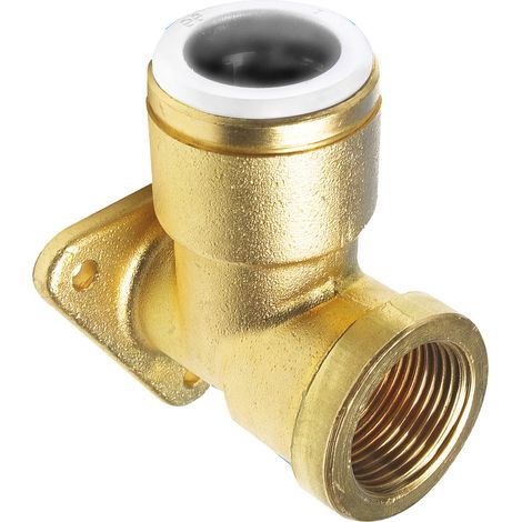 John Guest Speedfit Brass Backplate Elbow 22mm X 3/4