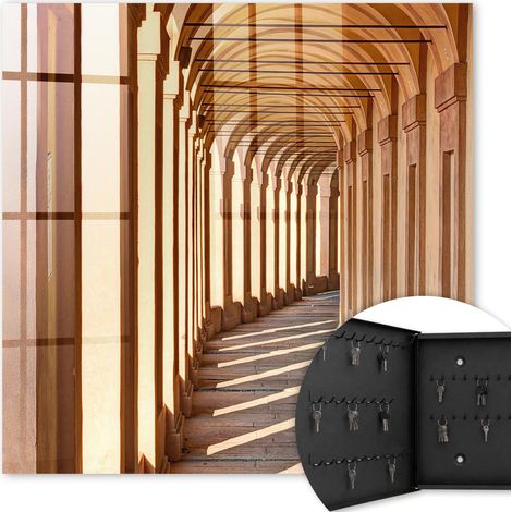 Armoire à clés - (30 cm x 30 cm) - Boîte à clés murale - Coffret de rangement pour clés - Couleur noire - Ouverture vers la gauche - Pour maison et bureau - Élégance architecturale (1/5)