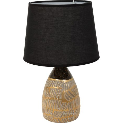 Lámpara de mesa de cerámica dorada 13,5x13,5x26,5