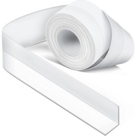 Joint Silicone Blanc Salle de Bain, Joint Salle de Baignoire, Ruban D'étanchéité, Anti-Moisissure et Imperméable, Ruban Adhésif doux Adapté à la Cuisine, les Toilettes, le Coin (1/4)