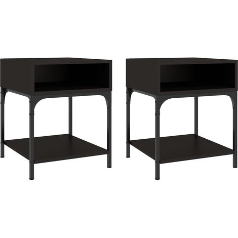 Maison Exclusive - Nachttische 2 Stk. Schwarz 40x41x50 cm Holzwer