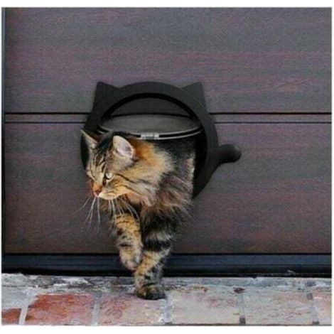 Chatière - Pour Chat Et Chien - Ouverture À Double Sens - Montage En Porte Ou Mur - Blanc - 1 Pièce (1/4)