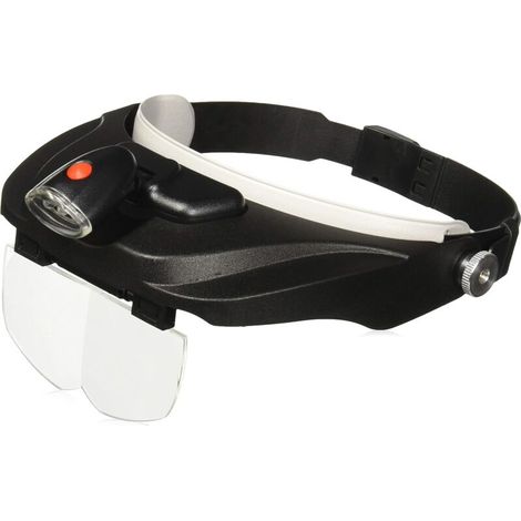 Deluxe loupe serre-tête de la Série PRO avec fonction éclairage par LED et quatre lentilles de rechange (CP-60)