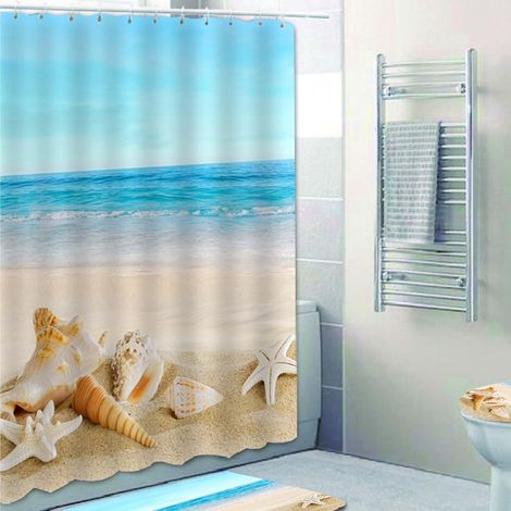 Duschvorhang 180x200 cm, schnelltrocknend, schimmelresistent, wasserdicht, mit 12 Haken