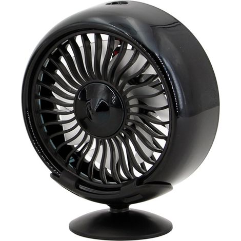 Mini ventilatore per auto per bocchette di ventilazione/cruscotto, 3 velocità, USB, cavo e luce LED multicolore integrata.