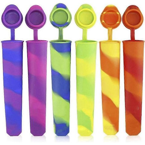 6er-Set Silikon-Eisformen, Eis am Stiel-Halter, Eishüllen, Gefrierschrank, Snackbeutel, Küchenutensilien